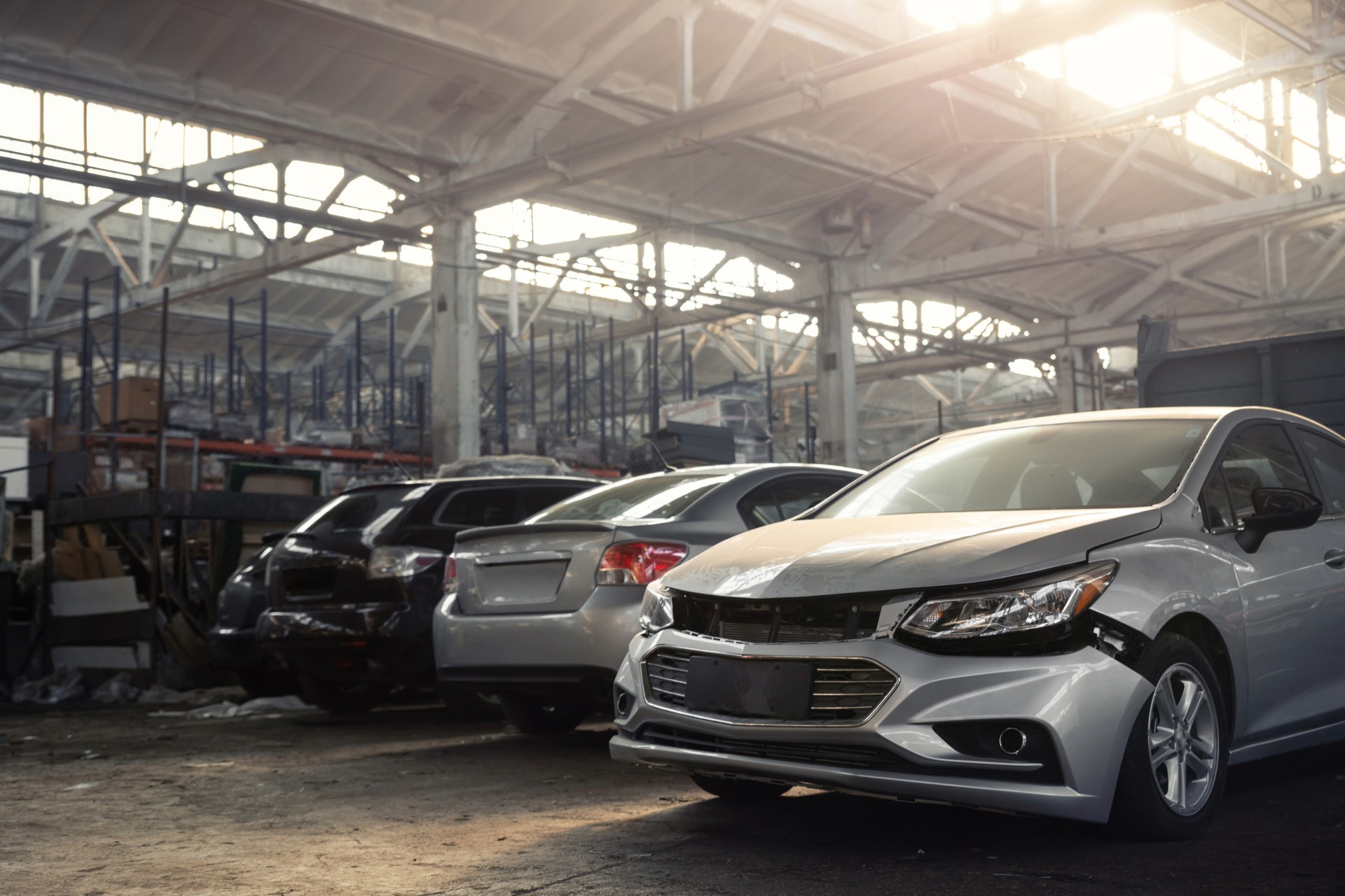 Cars at a salvage yard